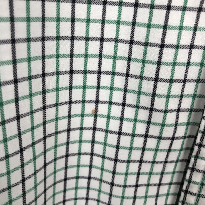 Ralph Lauren CLASSIC FIT Check Pattern Short-Sleeve Button-Down Check Shirt, Men's Size M (approx.) cotton green type Vintage Second Hand