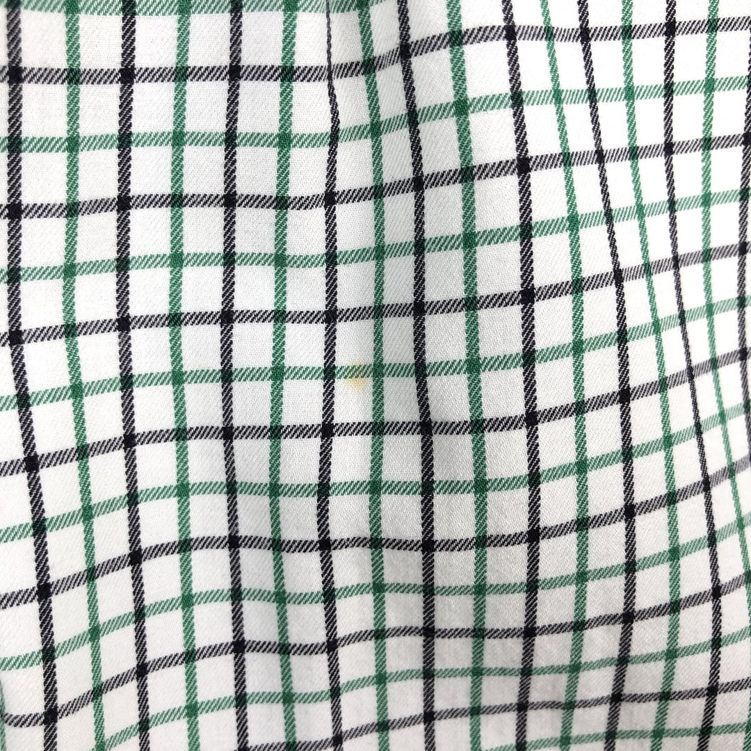 Ralph Lauren CLASSIC FIT Check Pattern Short-Sleeve Button-Down Check Shirt, Men's Size M (approx.) cotton green type Vintage Second Hand