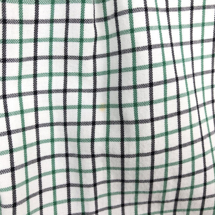 Ralph Lauren CLASSIC FIT Check Pattern Short-Sleeve Button-Down Check Shirt, Men's Size M (approx.) cotton green type Vintage Second Hand