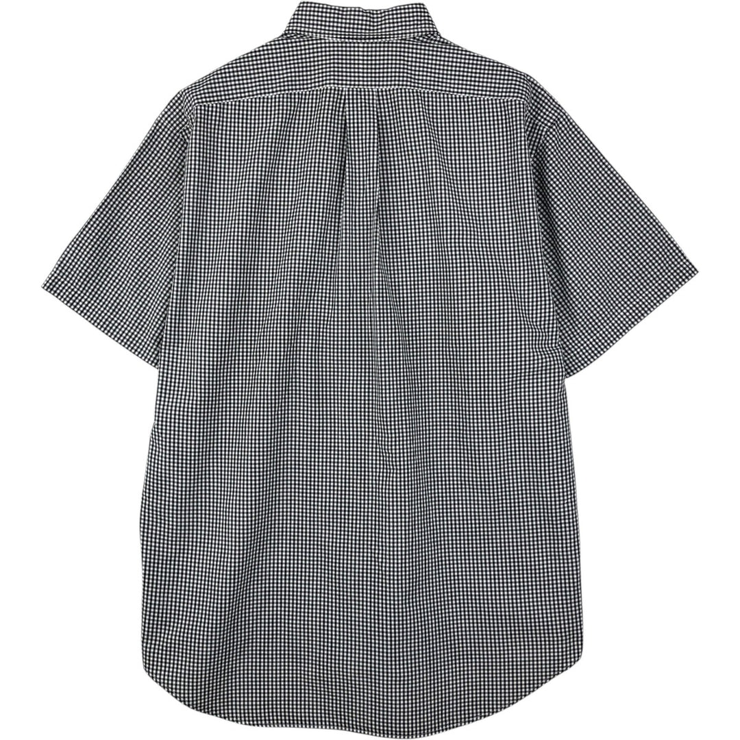Ralph Lauren BLAKE Gingham Check Short Sleeve Button Down Check Shirt Men's Size L cotton black type Vintage Second Hand