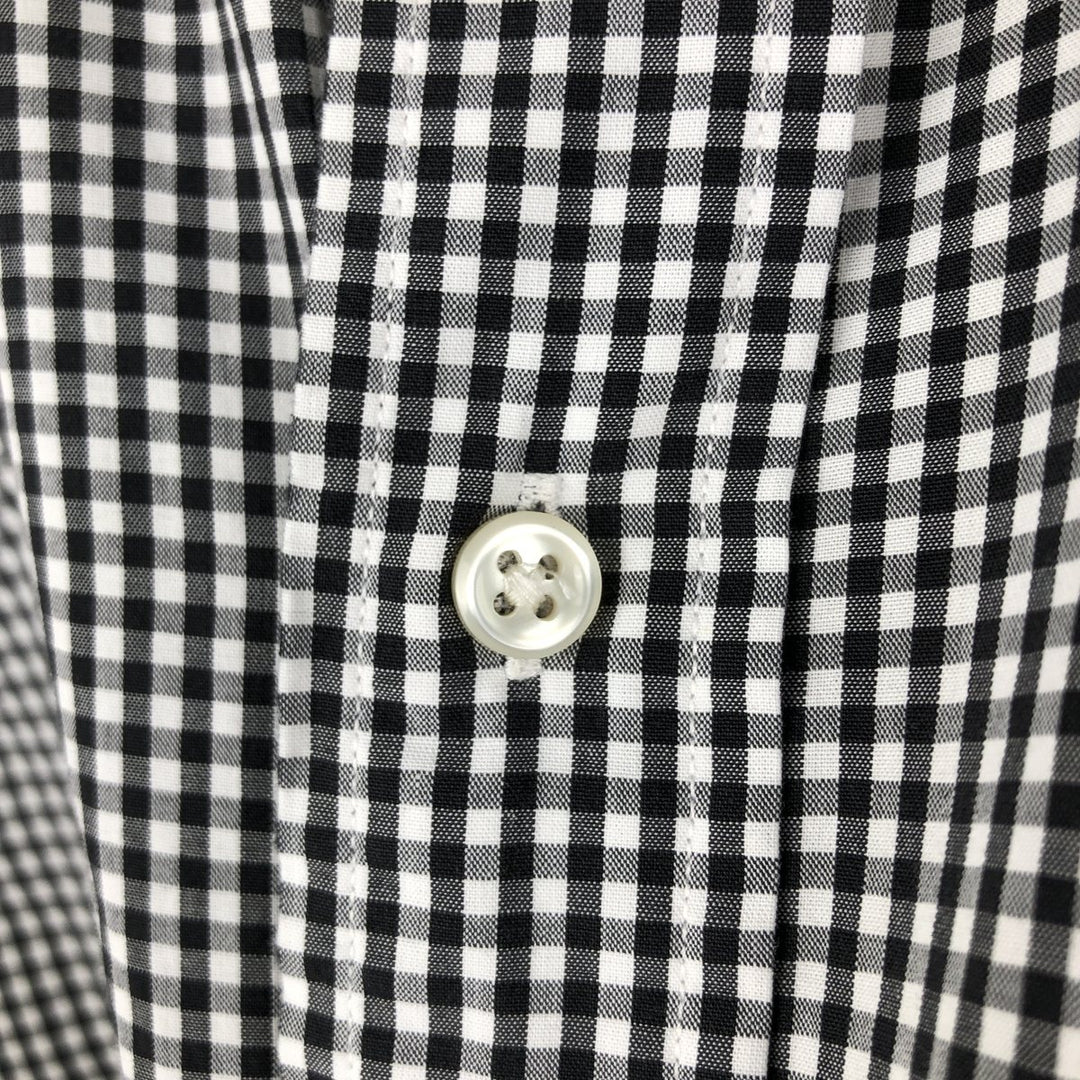 Ralph Lauren BLAKE Gingham Check Short Sleeve Button Down Check Shirt Men's Size L cotton black type Vintage Second Hand