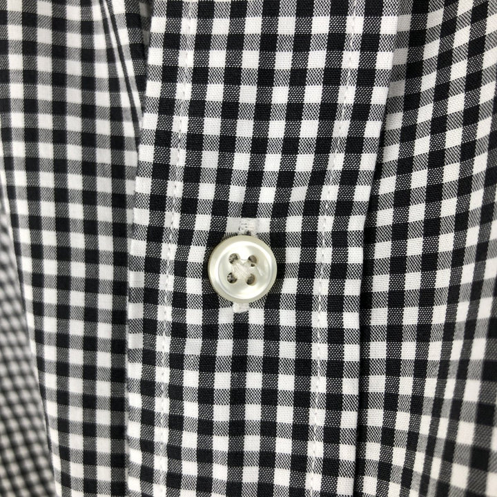 Ralph Lauren BLAKE Gingham Check Short Sleeve Button Down Check Shirt Men's Size L cotton black type Vintage Second Hand