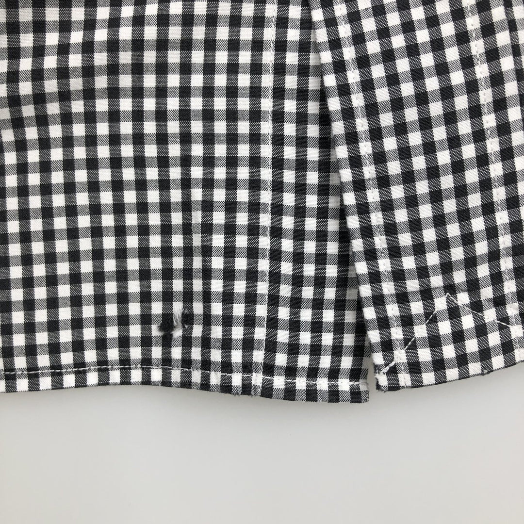 Ralph Lauren BLAKE Gingham Check Short Sleeve Button Down Check Shirt Men's Size L cotton black type Vintage Second Hand