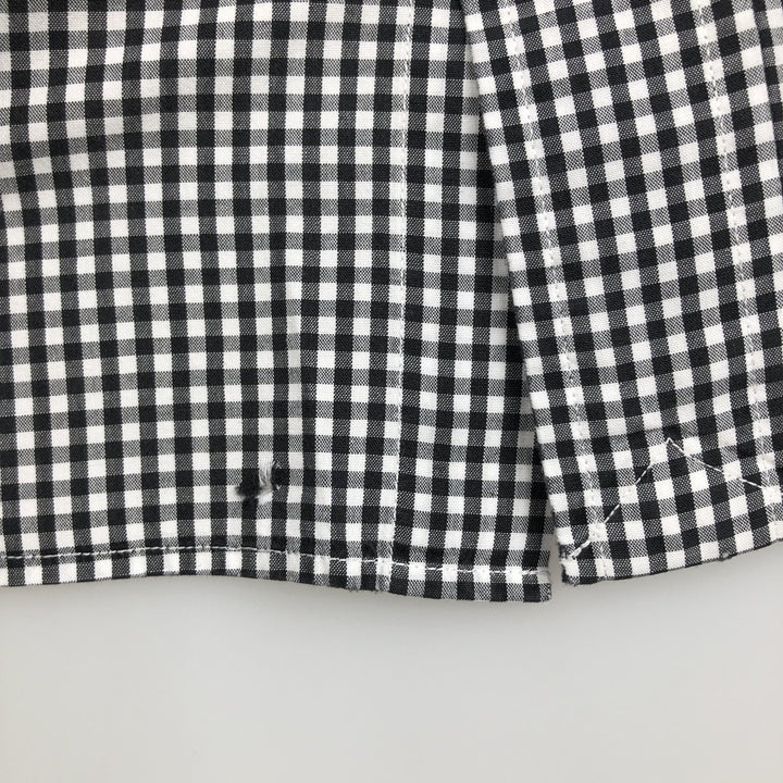 Ralph Lauren BLAKE Gingham Check Short Sleeve Button Down Check Shirt Men's Size L cotton black type Vintage Second Hand