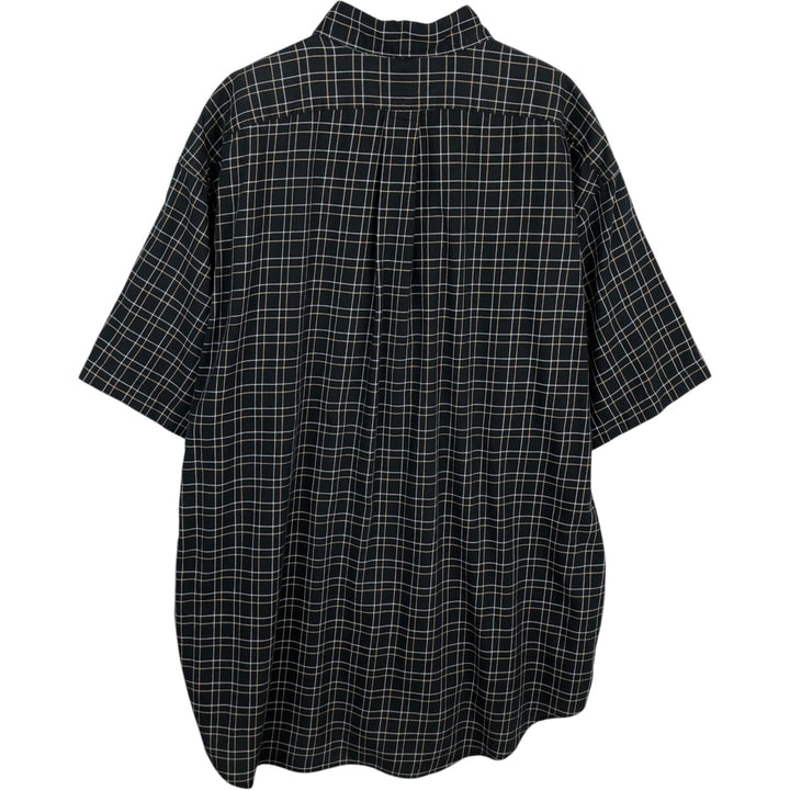 Ralph Lauren BLAKE Check Pattern Short-Sleeve Button-Down Check Shirt, Men's Size XL (approx.) cotton black type Vintage Second Hand