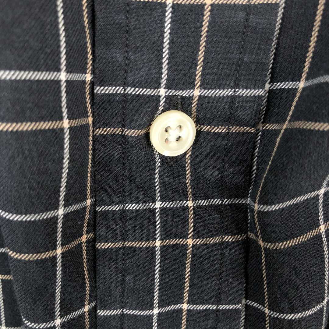 Ralph Lauren BLAKE Check Pattern Short-Sleeve Button-Down Check Shirt, Men's Size XL (approx.) cotton black type Vintage Second Hand