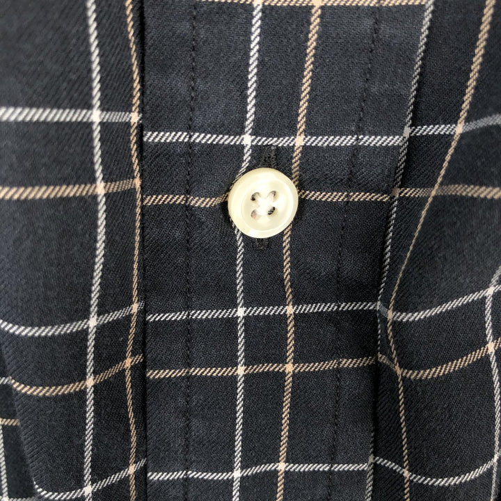 Ralph Lauren BLAKE Check Pattern Short-Sleeve Button-Down Check Shirt, Men's Size XL (approx.) cotton black type Vintage Second Hand