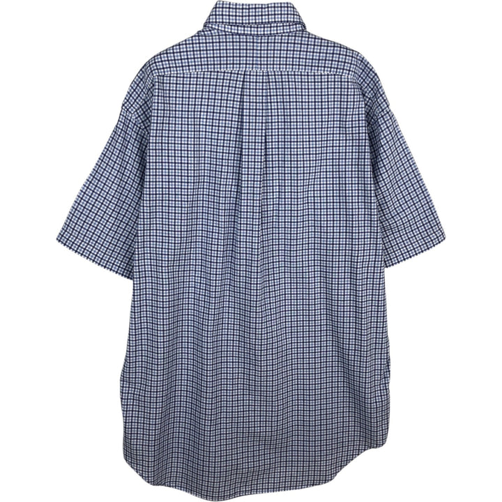 Ralph Lauren BLAIRE Check Pattern Short-Sleeve Button-Down Check Shirt, Men's Size M (approx.) cotton blue type Vintage Second Hand
