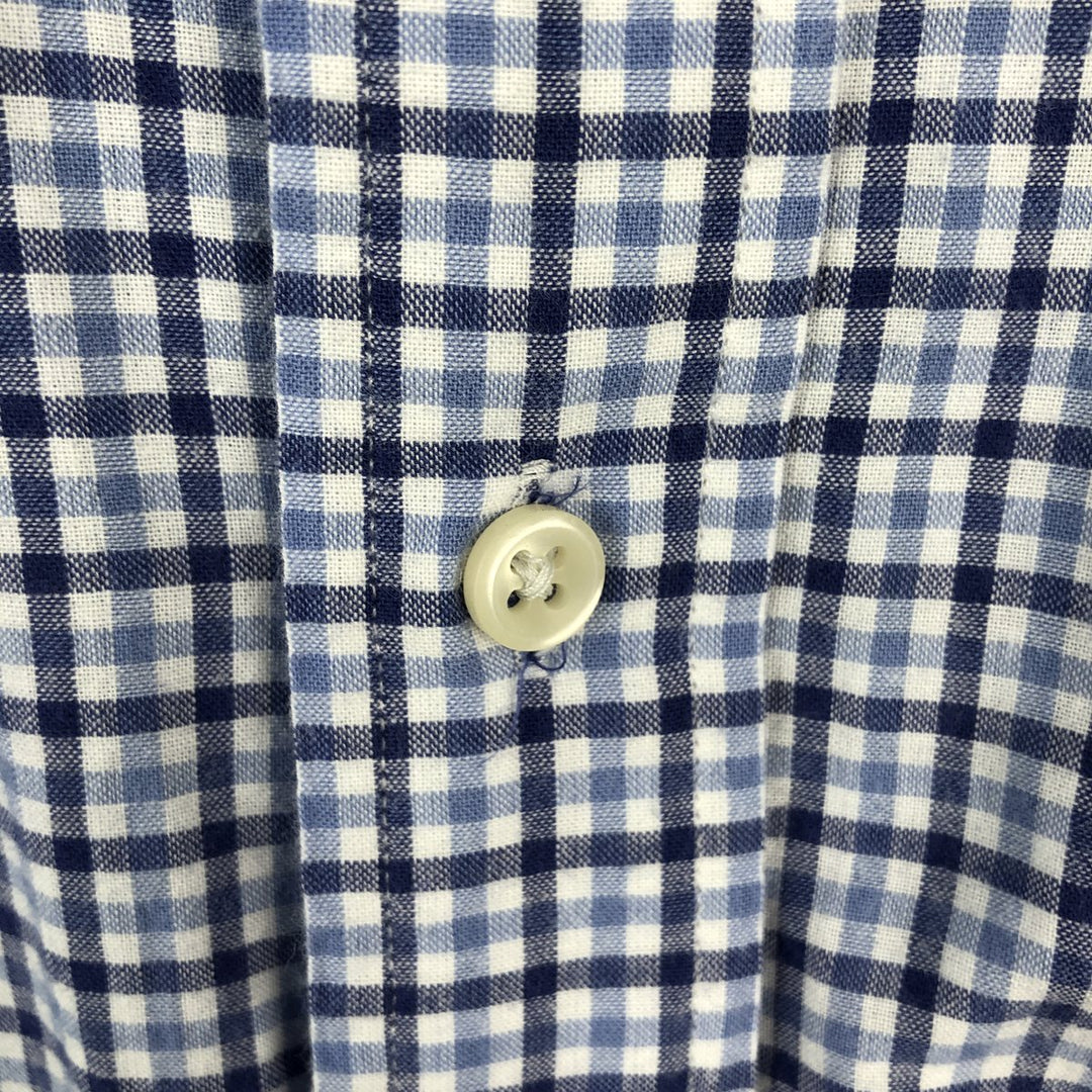 Ralph Lauren BLAIRE Check Pattern Short-Sleeve Button-Down Check Shirt, Men's Size M (approx.) cotton blue type Vintage Second Hand