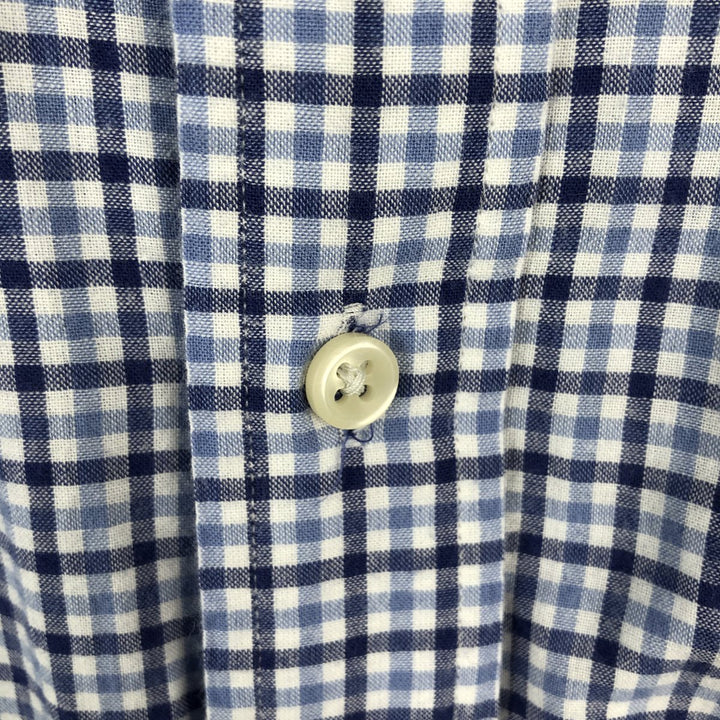 Ralph Lauren BLAIRE Check Pattern Short-Sleeve Button-Down Check Shirt, Men's Size M (approx.) cotton blue type Vintage Second Hand
