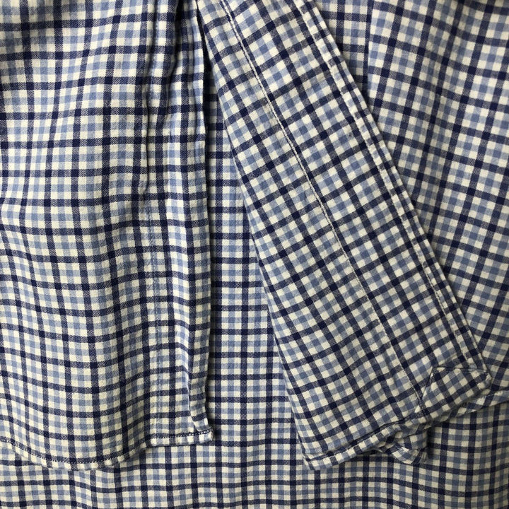 Ralph Lauren BLAIRE Check Pattern Short-Sleeve Button-Down Check Shirt, Men's Size M (approx.) cotton blue type Vintage Second Hand