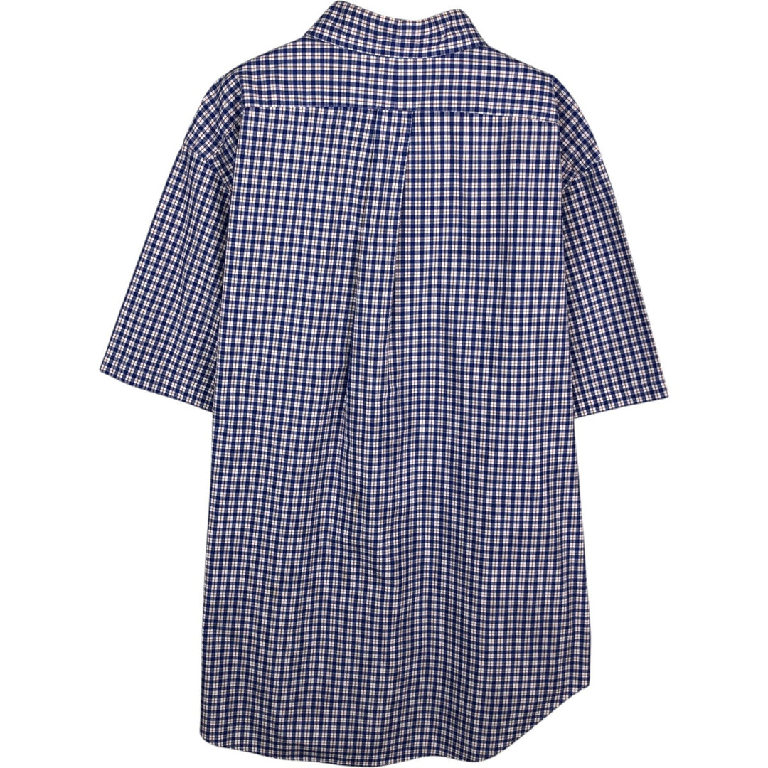 Ralph Lauren Classic Fit Check Pattern Short Sleeve Button-Down Check Shirt, Men's Size XL cotton blue type Vintage Second Hand