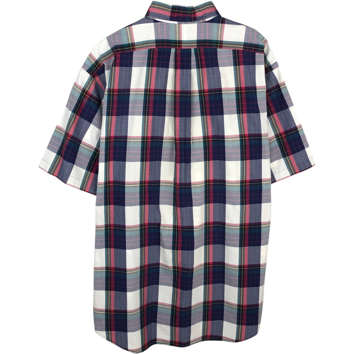 Ralph Lauren BLAKE short sleeve button down check shirt, men's size L cotton purple type Vintage Second Hand