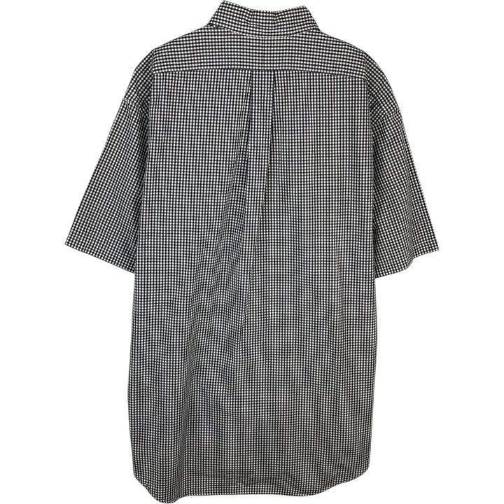 Ralph Lauren BLAKE Gingham Check Short Sleeve Button Down Check Shirt Men's Size L cotton black type Vintage Second Hand
