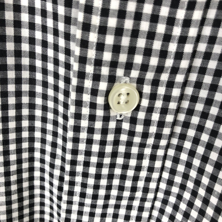 Ralph Lauren BLAKE Gingham Check Short Sleeve Button Down Check Shirt Men's Size L cotton black type Vintage Second Hand