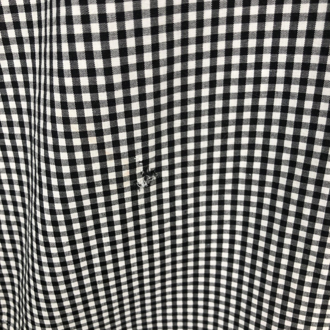 Ralph Lauren BLAKE Gingham Check Short Sleeve Button Down Check Shirt Men's Size L cotton black type Vintage Second Hand