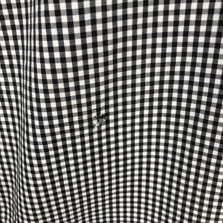 Ralph Lauren BLAKE Gingham Check Short Sleeve Button Down Check Shirt Men's Size L cotton black type Vintage Second Hand