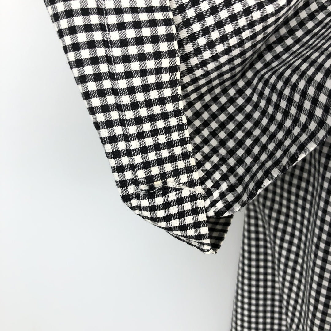 Ralph Lauren BLAKE Gingham Check Short Sleeve Button Down Check Shirt Men's Size L cotton black type Vintage Second Hand