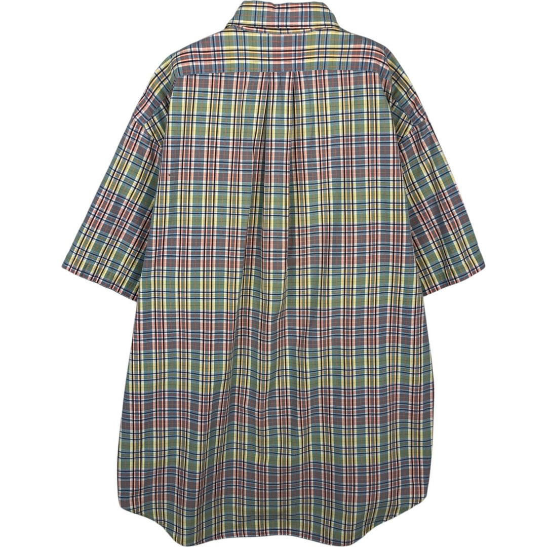 Ralph Lauren BLAKE Madras Check Short Sleeve Button Down Check Shirt Men's L size cotton orange type Vintage Second Hand