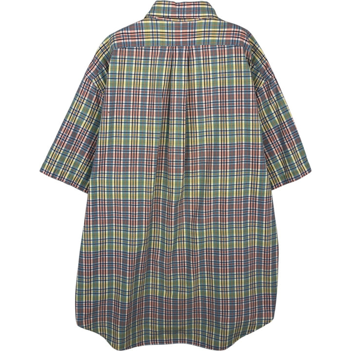 Ralph Lauren BLAKE Madras Check Short Sleeve Button Down Check Shirt Men's L size cotton orange type Vintage Second Hand