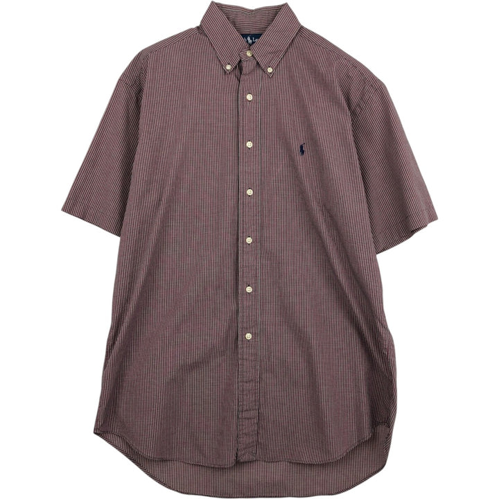 Ralph Lauren BLAKE short sleeve button down check shirt, men's size M cotton red type Vintage Second Hand