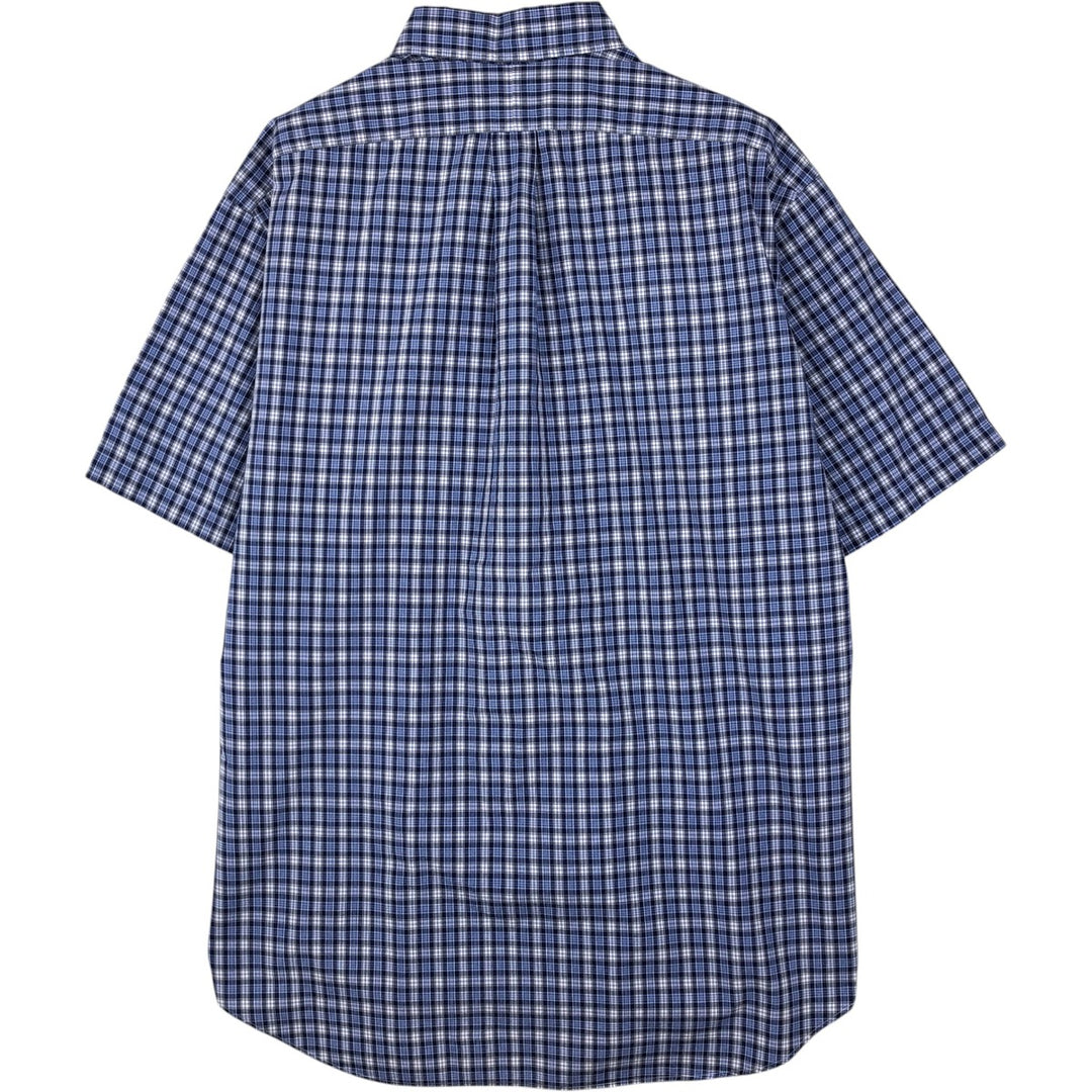 Ralph Lauren BLAKE short sleeve button down check shirt, men's size L cotton blue type Vintage Second Hand