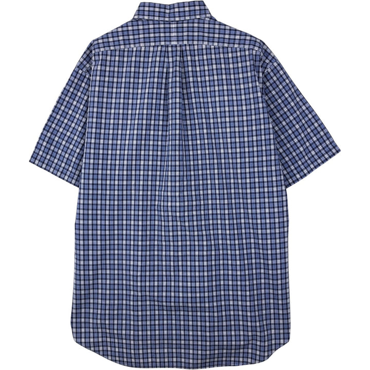 Ralph Lauren BLAKE short sleeve button down check shirt, men's size L cotton blue type Vintage Second Hand