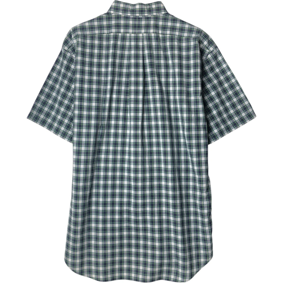 Ralph Lauren BLAKE long sleeve button down check shirt, men's size L cotton navy blue type Vintage Second Hand