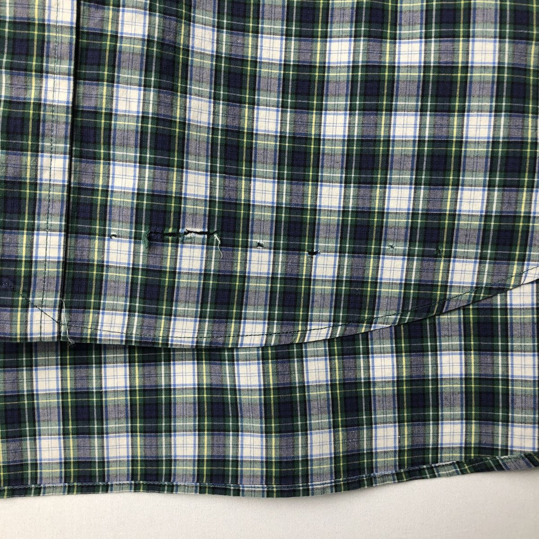 Ralph Lauren BLAKE long sleeve button down check shirt, men's size L cotton navy blue type Vintage Second Hand
