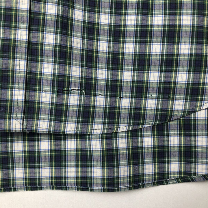 Ralph Lauren BLAKE long sleeve button down check shirt, men's size L cotton navy blue type Vintage Second Hand