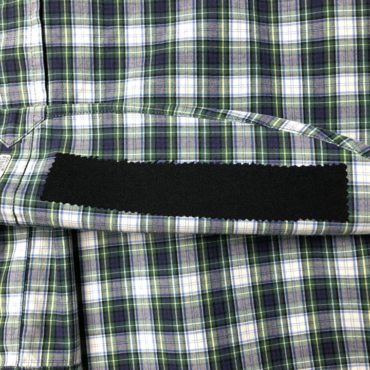 Ralph Lauren BLAKE long sleeve button down check shirt, men's size L cotton navy blue type Vintage Second Hand