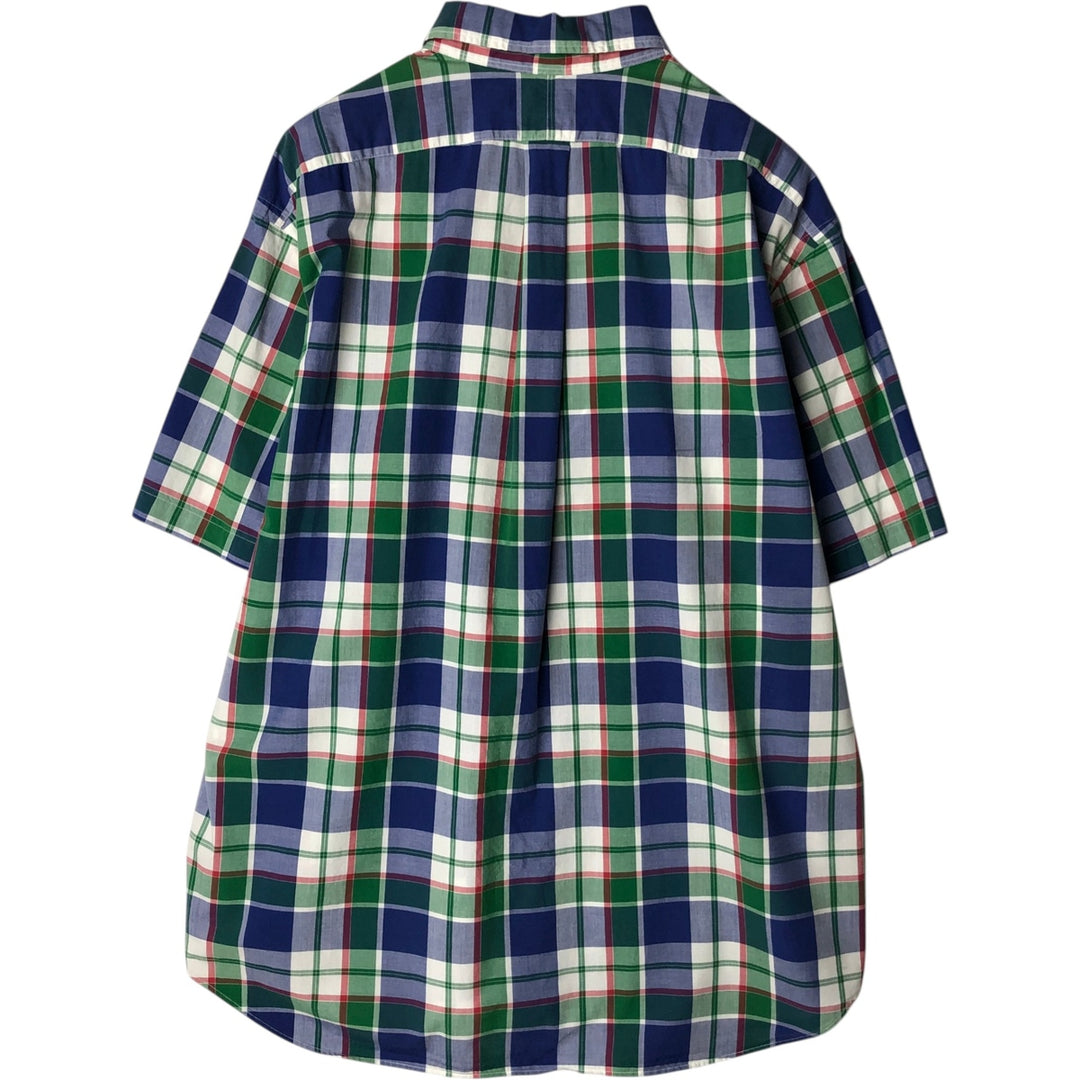 Ralph Lauren BLAKE short sleeve button down check shirt men's XL size cotton blue type Vintage Second Hand