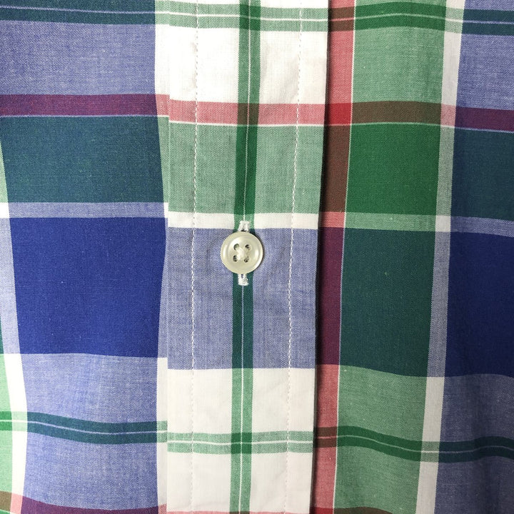 Ralph Lauren BLAKE short sleeve button down check shirt men's XL size cotton blue type Vintage Second Hand