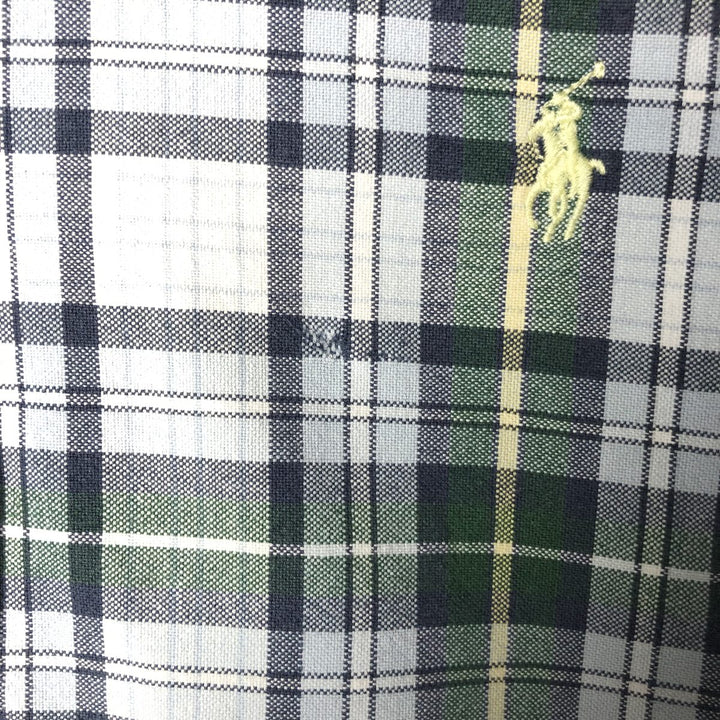 Ralph Lauren BLAKE short sleeve button down check shirt, men's size L cotton Blue type light blue Vintage Second Hand
