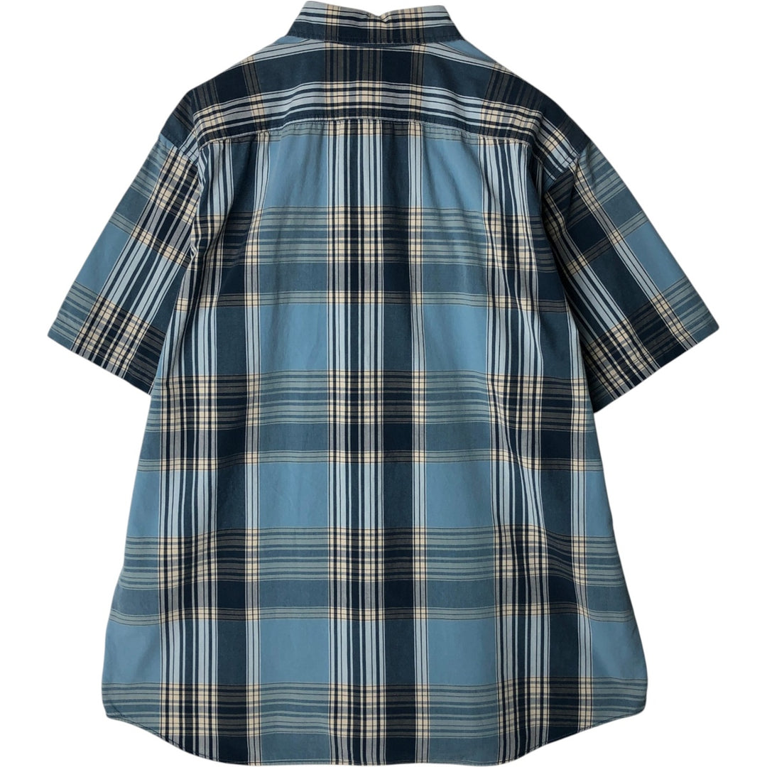 Ralph Lauren POLO SPORTSMAN Short-Sleeve Cotton Check Shirt, Men's Size L (approx.) cotton Blue type light blue Vintage Second Hand