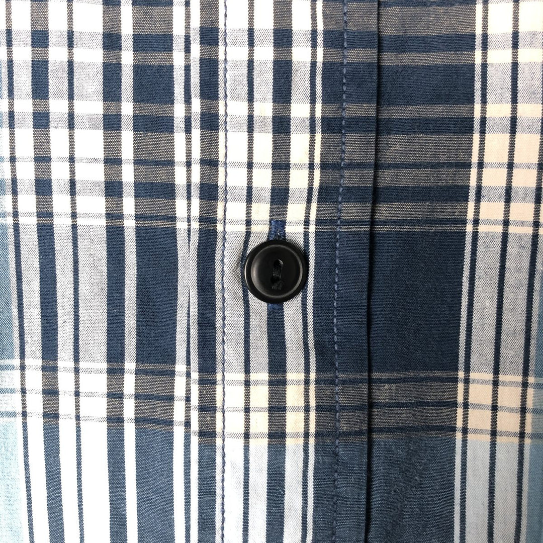 Ralph Lauren POLO SPORTSMAN Short-Sleeve Cotton Check Shirt, Men's Size L (approx.) cotton Blue type light blue Vintage Second Hand