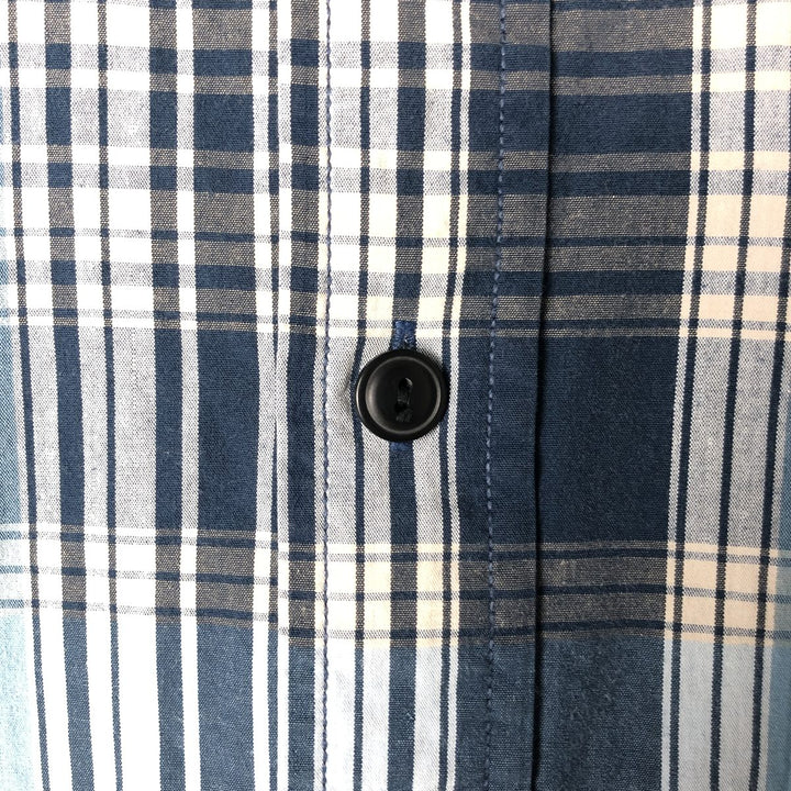 Ralph Lauren POLO SPORTSMAN Short-Sleeve Cotton Check Shirt, Men's Size L (approx.) cotton Blue type light blue Vintage Second Hand