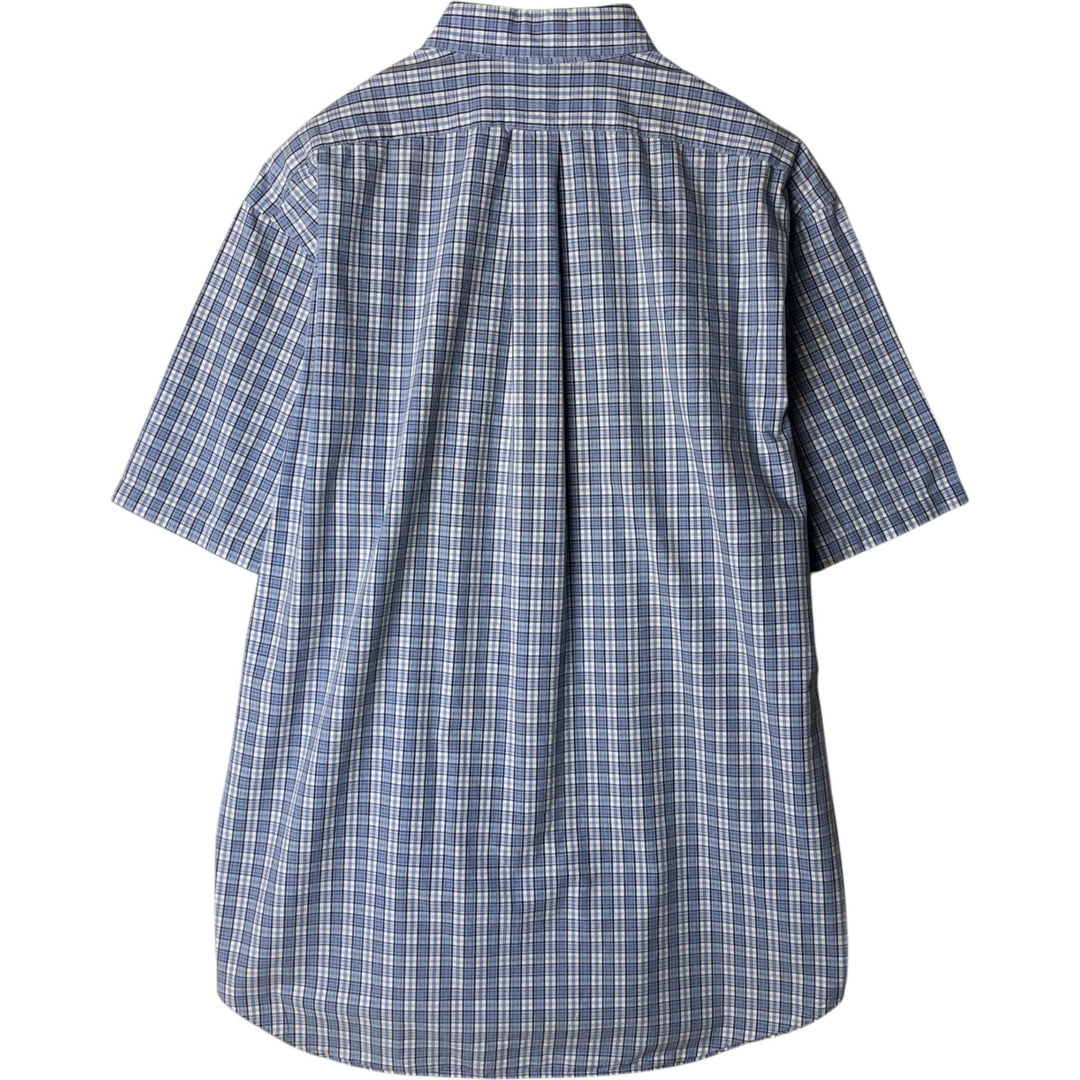 Ralph Lauren BLAKE short sleeve button down check shirt, men's size L cotton Blue type light blue Vintage Second Hand