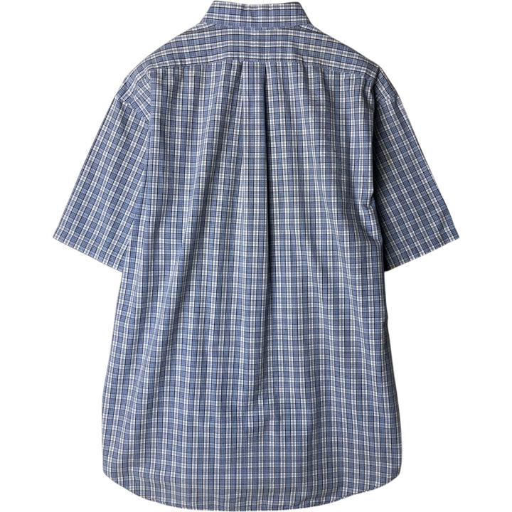 Ralph Lauren BLAKE short sleeve button down check shirt, men's size L cotton Blue type light blue Vintage Second Hand