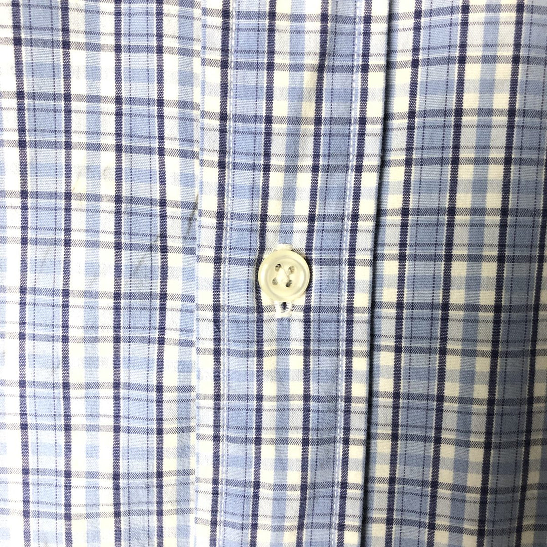 Ralph Lauren BLAKE short sleeve button down check shirt, men's size L cotton Blue type light blue Vintage Second Hand