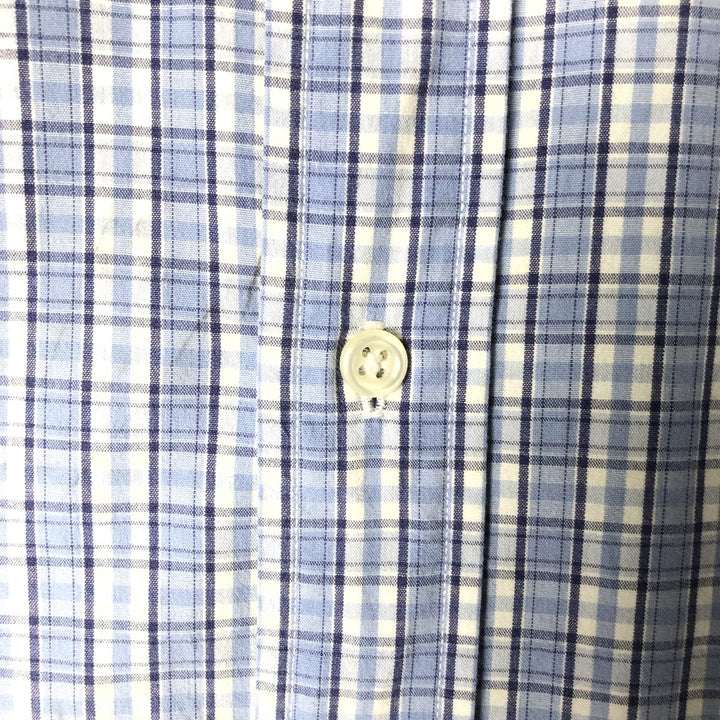 Ralph Lauren BLAKE short sleeve button down check shirt, men's size L cotton Blue type light blue Vintage Second Hand