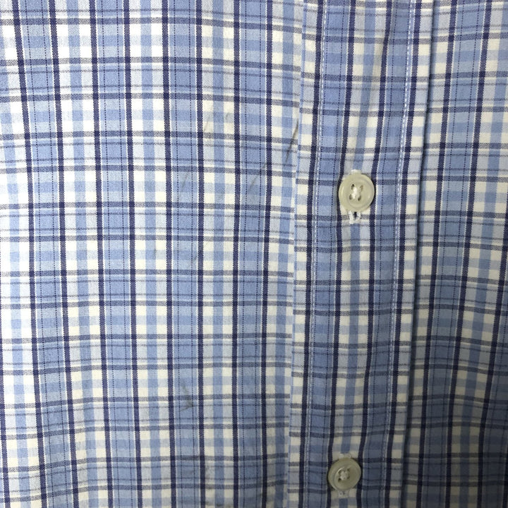 Ralph Lauren BLAKE short sleeve button down check shirt, men's size L cotton Blue type light blue Vintage Second Hand