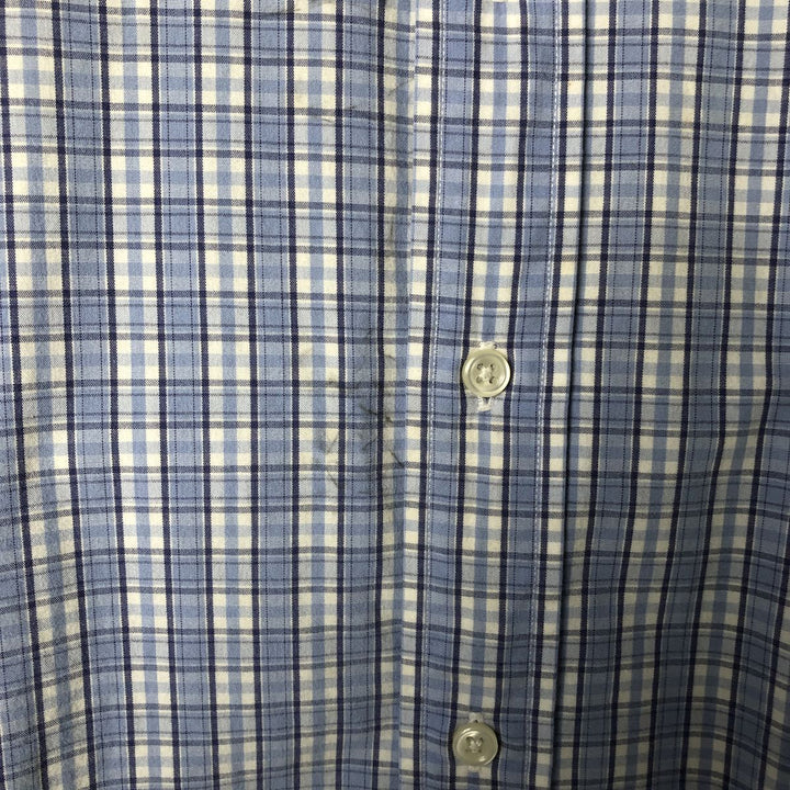 Ralph Lauren BLAKE short sleeve button down check shirt, men's size L cotton Blue type light blue Vintage Second Hand