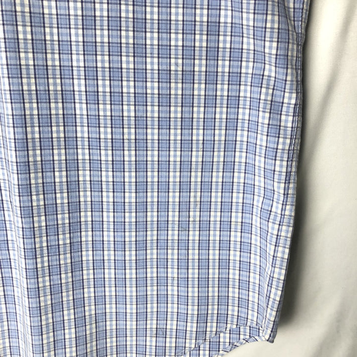 Ralph Lauren BLAKE short sleeve button down check shirt, men's size L cotton Blue type light blue Vintage Second Hand