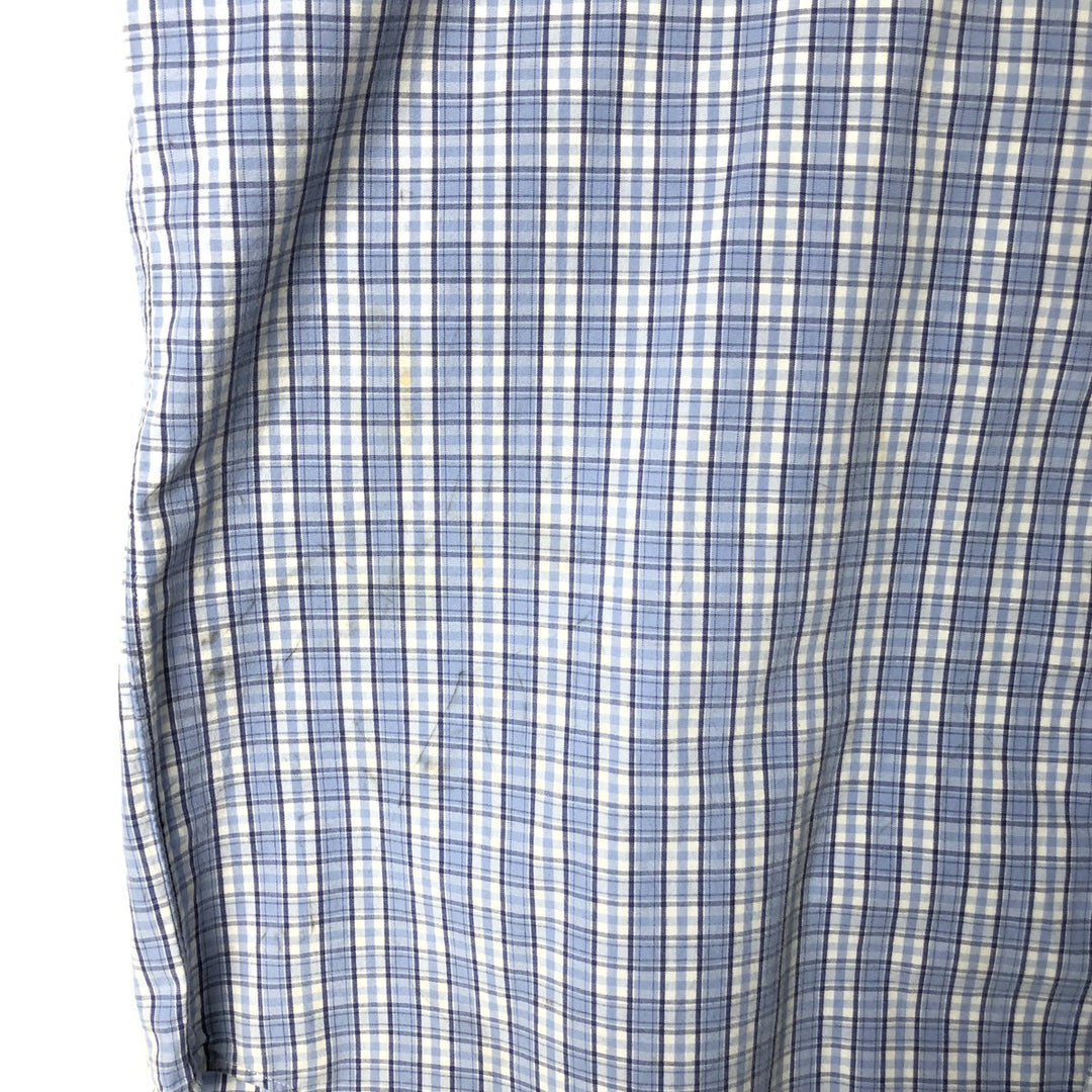 Ralph Lauren BLAKE short sleeve button down check shirt, men's size L cotton Blue type light blue Vintage Second Hand