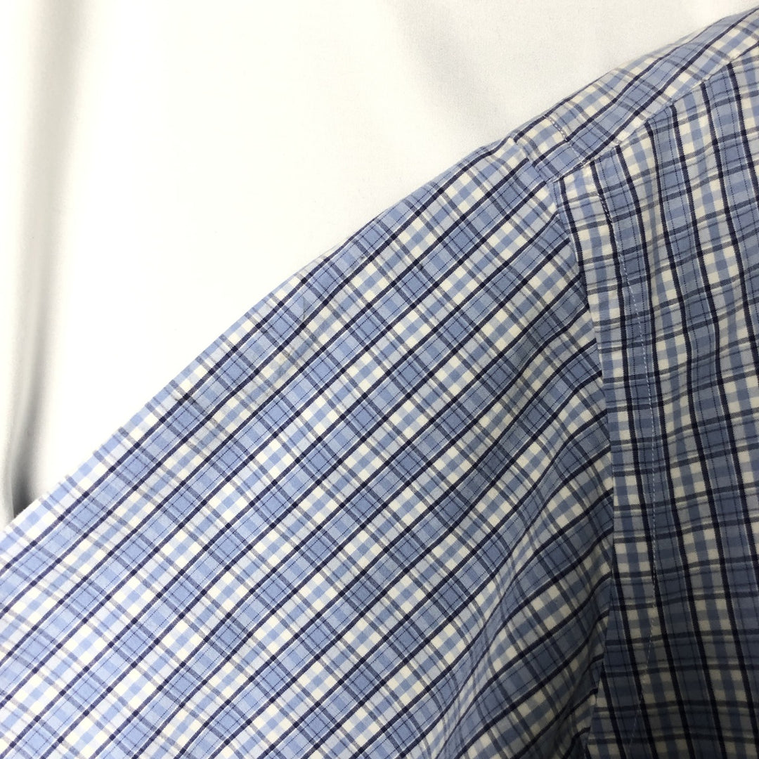 Ralph Lauren BLAKE short sleeve button down check shirt, men's size L cotton Blue type light blue Vintage Second Hand