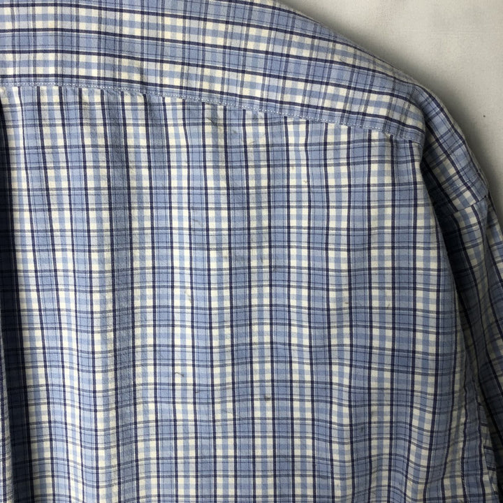 Ralph Lauren BLAKE short sleeve button down check shirt, men's size L cotton Blue type light blue Vintage Second Hand