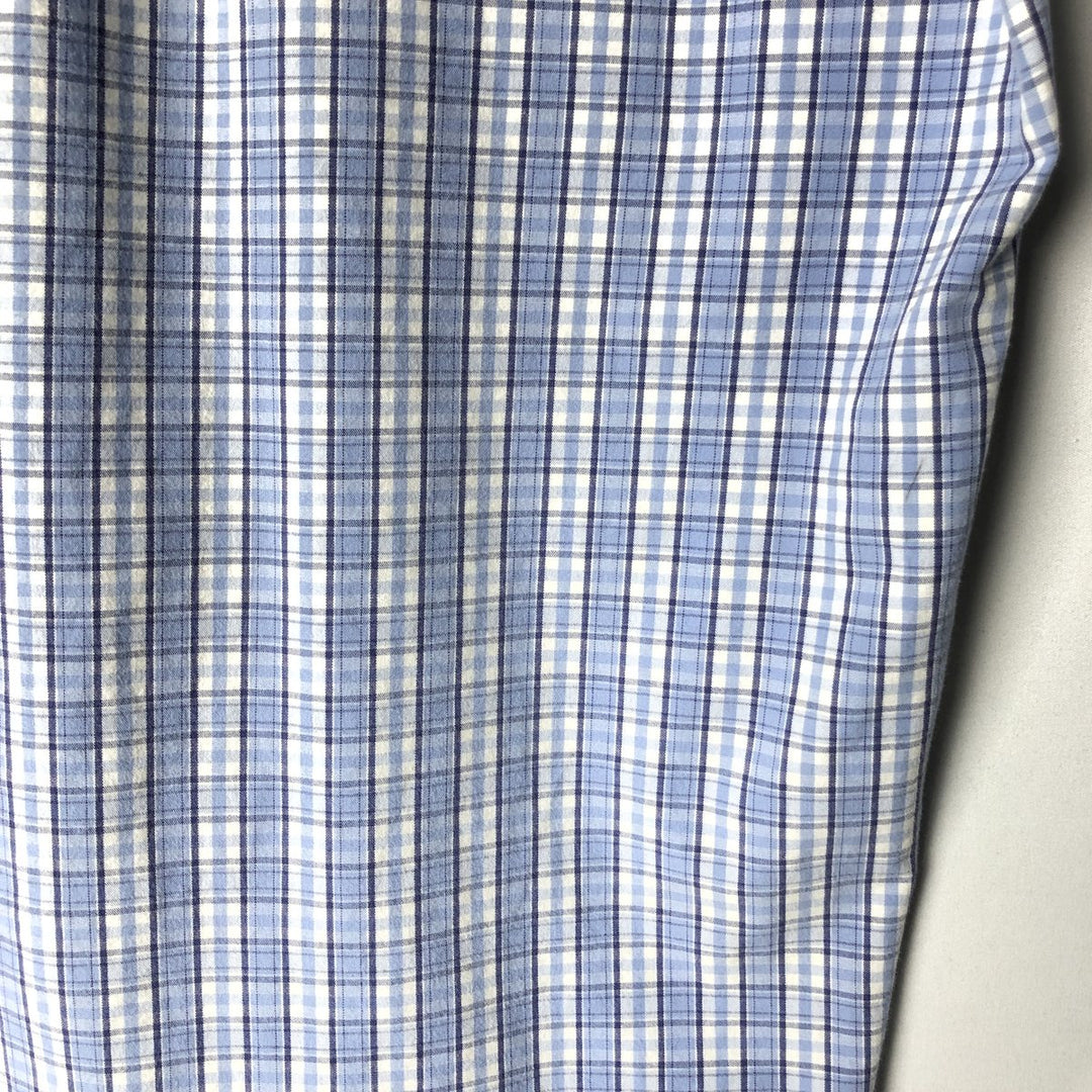 Ralph Lauren BLAKE short sleeve button down check shirt, men's size L cotton Blue type light blue Vintage Second Hand