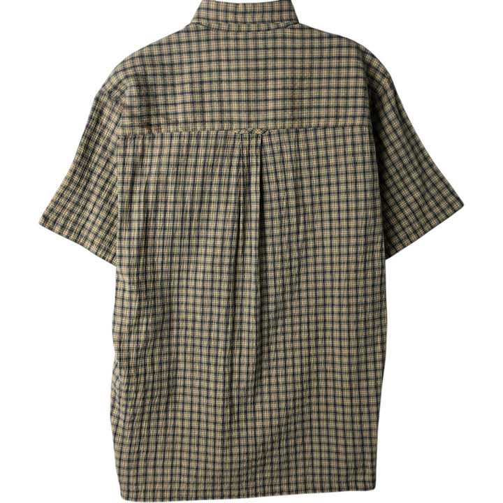 Ralph Lauren CHAPS short sleeve button down check shirt men's size M cotton Beige type Vintage Second Hand