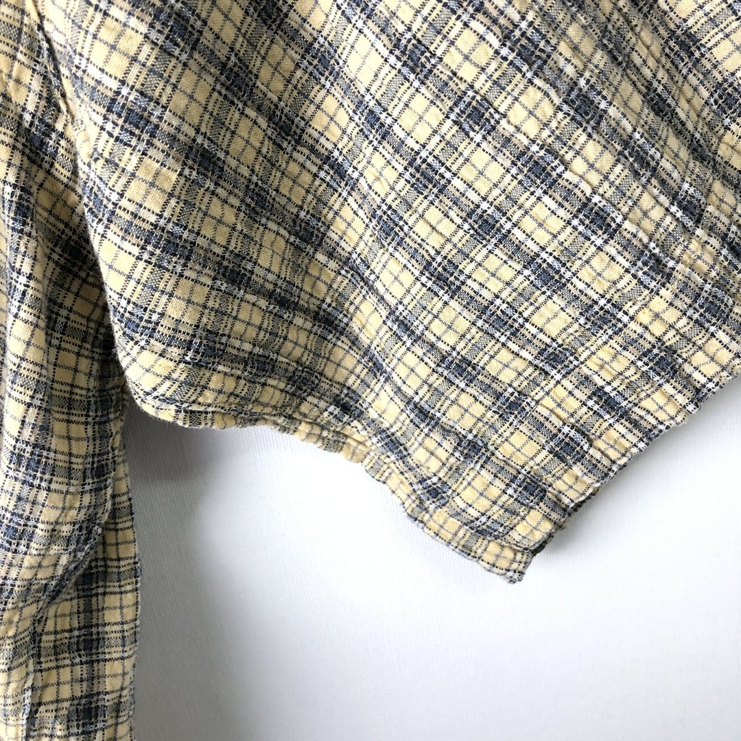 Ralph Lauren CHAPS short sleeve button down check shirt men's size M cotton Beige type Vintage Second Hand